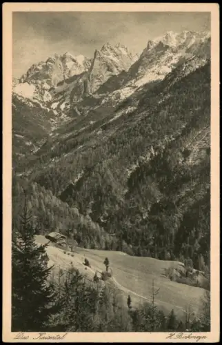 Ansichtskarte Ebbs Das Kaisertal bei Hinterbärenbad mit Wildem Kaiser 1940