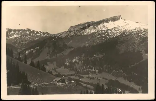 Egg Bregenzerwald Vorarlberg Blick auf den Hohen Ifen mit Berghütte 1940