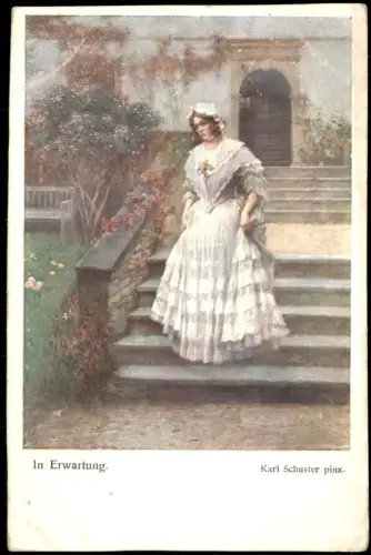 Menschen Soziales Leben - Frauen, "In Erwartung" Karl Schuster pinx. 1920