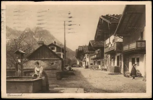 Garmisch-Partenkirchen Frühlingstraße mit Wettersteingebirge 1933