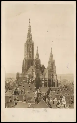 Ulm a. d. Donau Ulmer Münster, Südostansicht über die Altstadt 1944