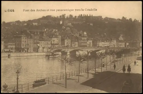 Lüttich Luik Lîdje Pont des Arches und Panorama-Ansicht der Zitadelle 1915