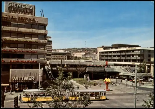 Ansichtskarte Stuttgart Kleiner Schloßplatz, Straßenbahn 1977