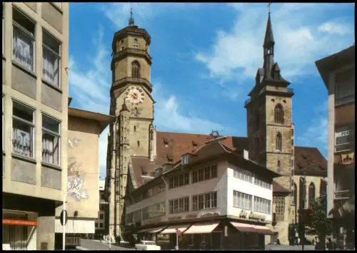 Ansichtskarte Stuttgart Strassen Partie an der Stiftskirche 1965