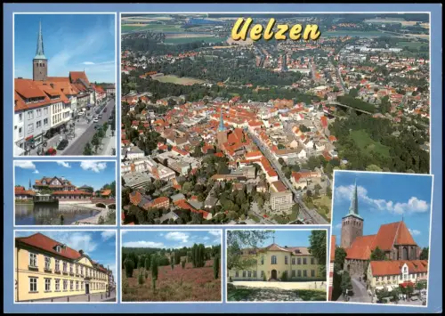 Ansichtskarte Uelzen Mehrbildkarte Stadtteilansichten u. Luftaufnahme 2000