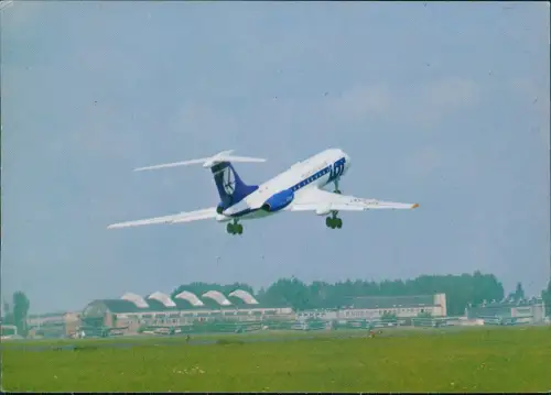 Ansichtskarte  Flugzeug Airplane Avion POLISH AIRLINES Tupolev 134 1978