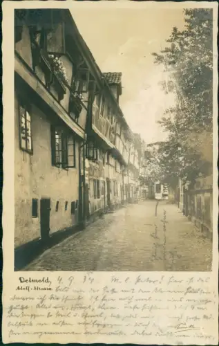 Ansichtskarte Detmold Adolf-Straße 1934