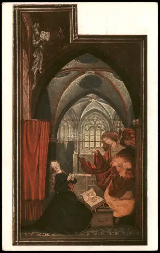 Ansichtskarte  Die Verkündigung Isenheimer Altar (Matthias Grünewald) 1920