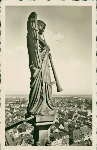 Freiburg im Breisgau Posaunenengel auf dem Münsterturm Stadt 1952