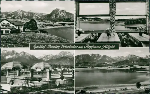 Ansichtskarte Füssen Gasthof Wiesbauer am Hopfensee 4 Bild 1962