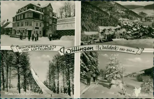 Willingen (Upland) 4 Bild Hotel Wolke Sprungschanze im Winter 1954