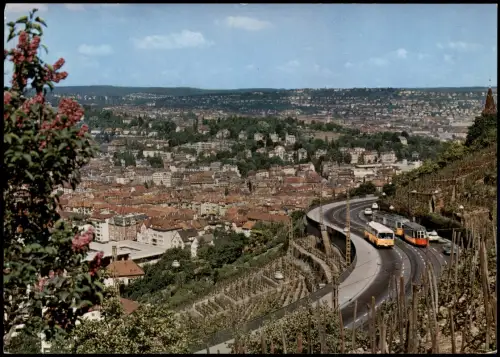 Ansichtskarte Stuttgart Panorama-Ansicht Blick von der Neuen Weinsteige 1970