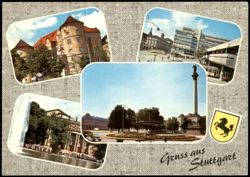 Stuttgart Mehrbild-AK Altes Schloß Kleiner Schloßplatz  Schloßplatz 1975