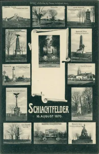 CPA Rezonville Mirkoskopkarte Schlachtfelder Gorze Vionville 1917