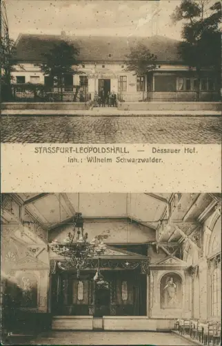 Leopoldshall-Staßfurt Stassfurt 2 Bild Hotel Dessauer Hof mit Saal 1920