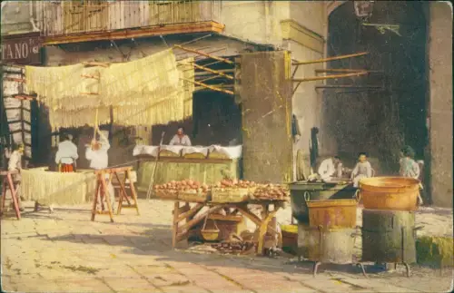 Cartolina Neapel Napoli Costumi napoletani Typem Straßenszene 1917