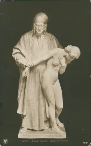 Ansichtskarte  Statue Plastik nackte Frau - Sklavenhändler 1911