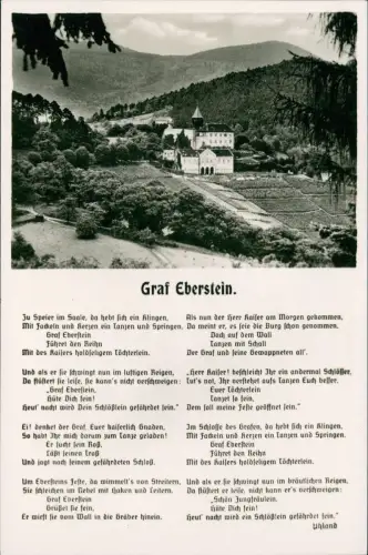 Ansichtskarte Gernsbach Schloss Gedischt Graf Eberstein 1961