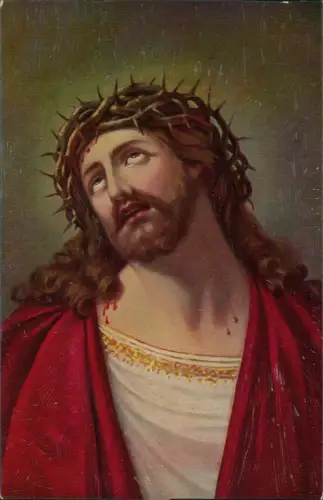 Ansichtskarte  Jesus Christus Bibel Der leidende am Kreuz - Pinselduktus 1912