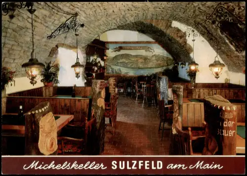 Ansichtskarte Sulzfeld am Main Weinlokal Michelskeller Innenansicht 1975
