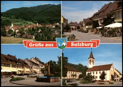 Ansichtskarte Sulzburg Mehrbildkarte mit 4 Ortsansichten 1990