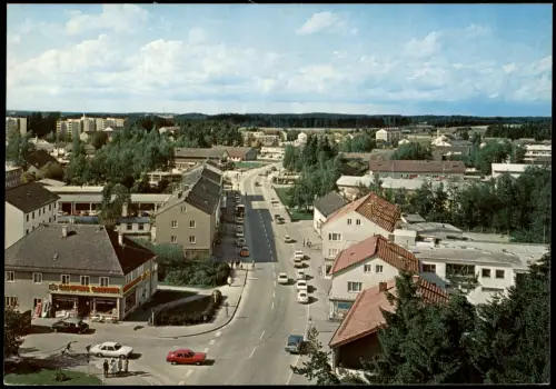 Ansichtskarte Traunreut Straßen Partie aus der Vogelschau-Perspektive 1960