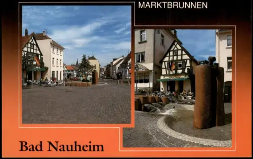 Ansichtskarte Bad Nauheim Mehrbildkarte Marktplatz mit Brunnen 2000