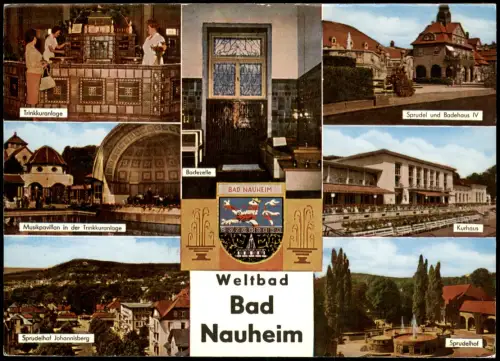 Ansichtskarte Bad Nauheim Mehrbildkarte Ortsansichten & Kuranlagen 1960