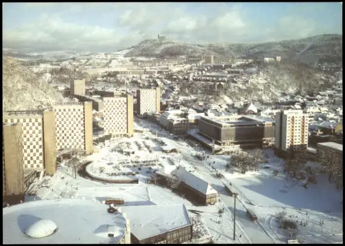Ansichtskarte Suhl Panorama-Ansicht - im Winter 1986