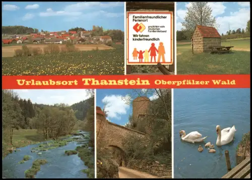 Thanstein Mehrbild-AK Urlaubsgemeinde zwischen Schwarzachtal und Böhmerwald 1990