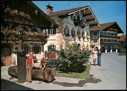 Ansichtskarte Törwang-Samerberg Dorfmitte mit Brunnen 1970