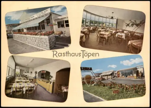 Töpen Rasthaus Raststätte Mehrbildkarte mit Innenansichten 1965