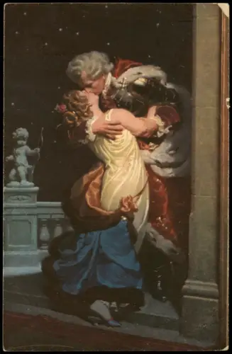 Ansichtskarte  O süße Nacht, o Liebesnacht - Romantisches Liebespaar 1910