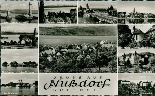 Nußdorf am Inn Mehrbildkarte Rheinbrücke Kloster Birnau u.a. 1961