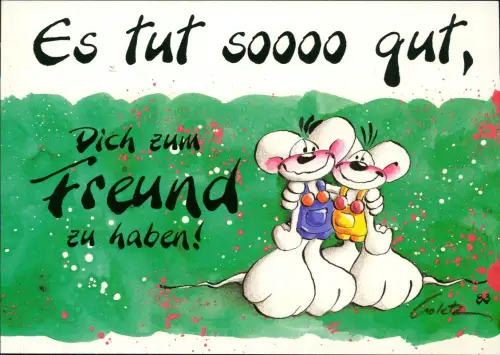 Ansichtskarte  Diddl-Mäuse Freundschaftskarte - Es tut soooo gut 1995