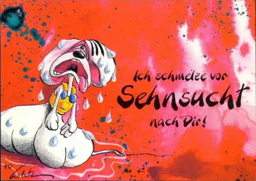 Ansichtskarte  Diddl-Maus - Ich schmelze vor Sehnsucht nach Dir! 1995