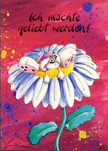 Diddl die Springmaus auf Margerite - Ich möchte geliebt werden! 1995