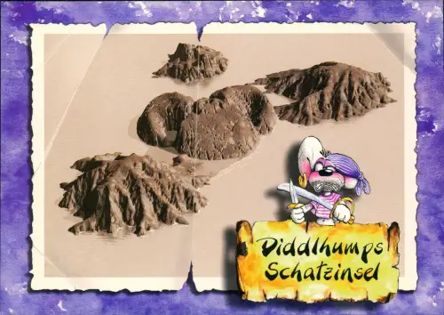 Ansichtskarte  Diddl-Maus: Diddlhumps Schatzinsel Pirat 1995