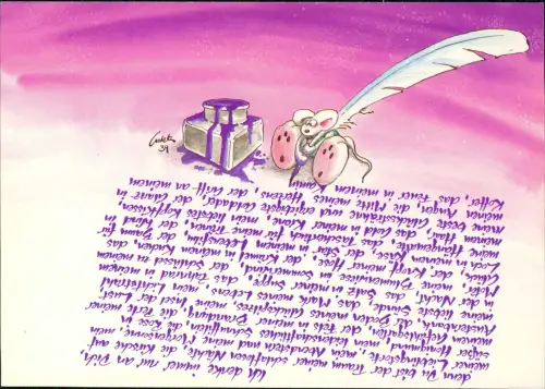 Ansichtskarte  Diddl Postkarte Nr. 39 - Romantische Liebeserklärung 1995