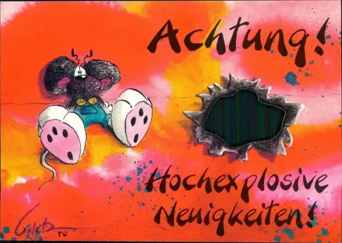 Ansichtskarte  Diddl-Maus - Hochexplosive Neuigkeiten 1992