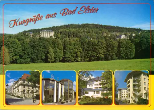 Bad Elster Kur-Grusskarte Kurkliniken Sachsenhof Vogtlandklinik uvm. 2000