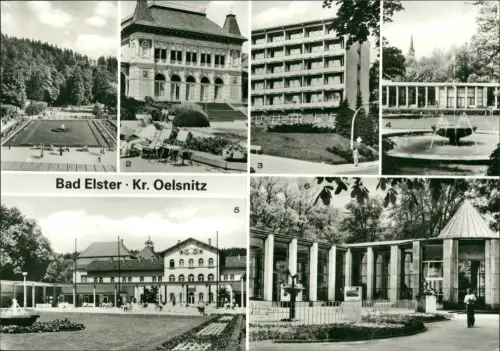 Bad Elster DDR Mehrbild-AK  Sanatorium Komplex Wandelhalle  Moritzquelle 1982