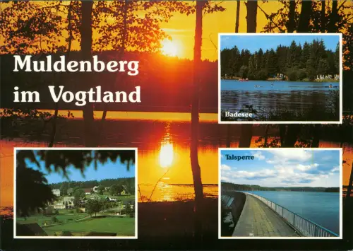 Muldenberg Grünbach (Vogtland) Mehrbildkarte Muldenberg Talsperre Badesee 1985