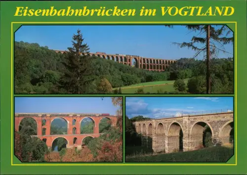 Sachsen Eisenbahnbrücken VOGTLAND Mehrbildkarte Netschkau, Jocketa, Plauen 1990