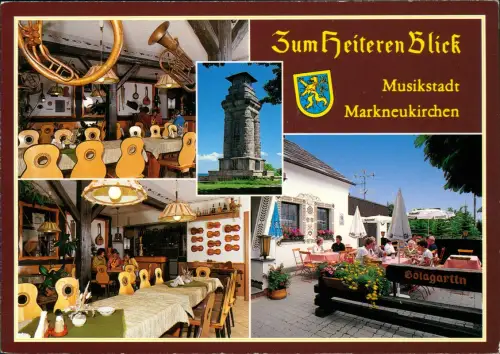 Markneukirchen Gaststätte Zum Heiteren Blick mit Bismarcksäule 1994