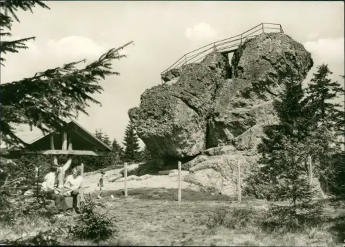 Tannenbergsthal (Vogtland)-Muldenhammer Der Schneckenstein (Topasfelsen) bei Tannenbergsthal 1957