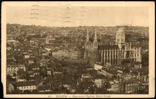 CPA Rouen Blick auf die Abteikirche Saint-Ouen 1915