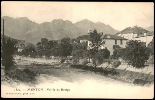 CPA Menton Mentoun/ Mentone Vallée de Borigo 1903