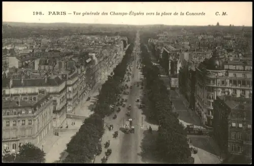 Paris Blick über die Champs-Élysées zur Place de la Concorde 1910