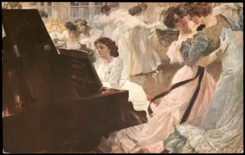 CPA Paris Le bal blanc - Tanzszene mit Klavierspielerin 1918